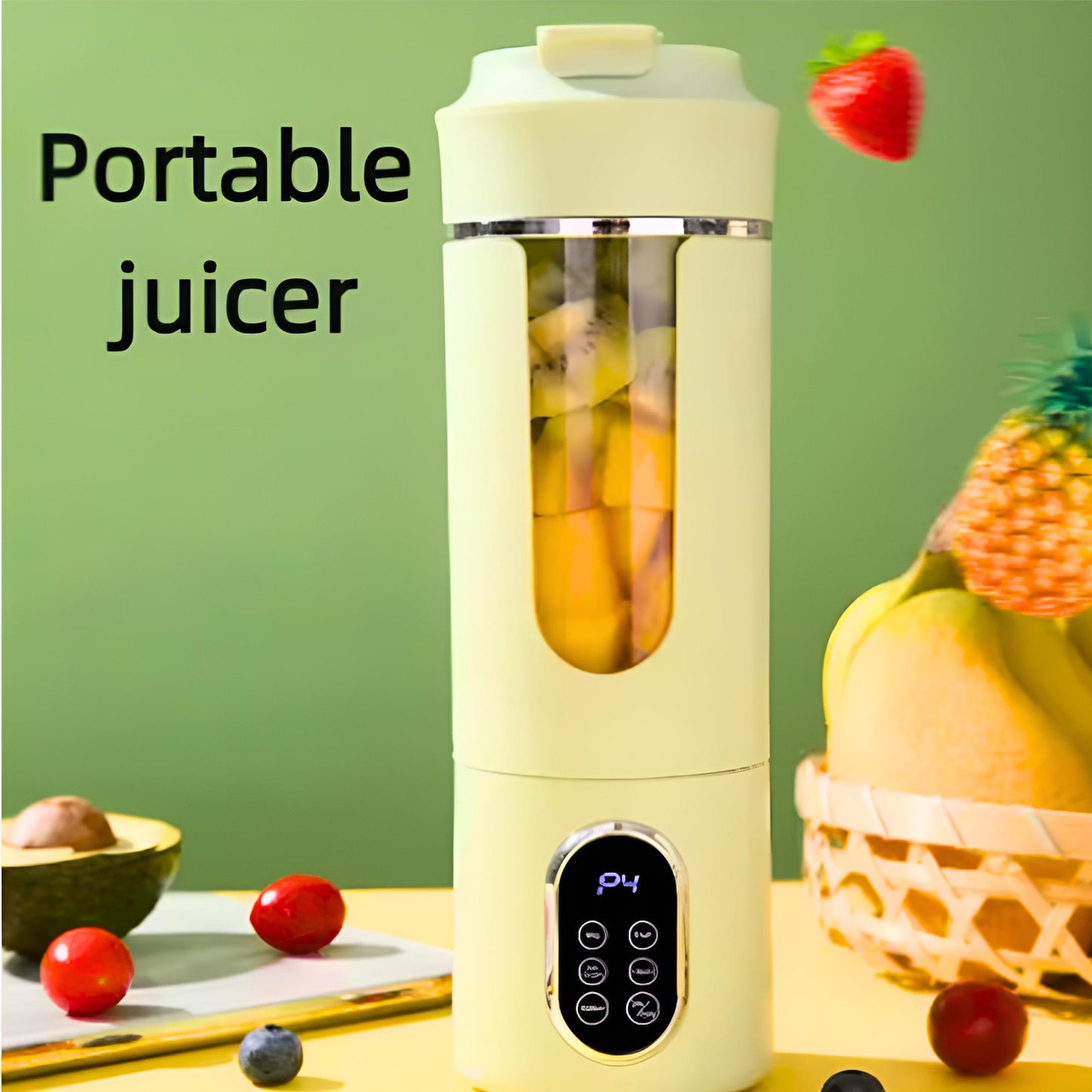 Liquidificador Portátil USB 530ml – Mini Blender Elétrico Recarregável 12 Lâminas