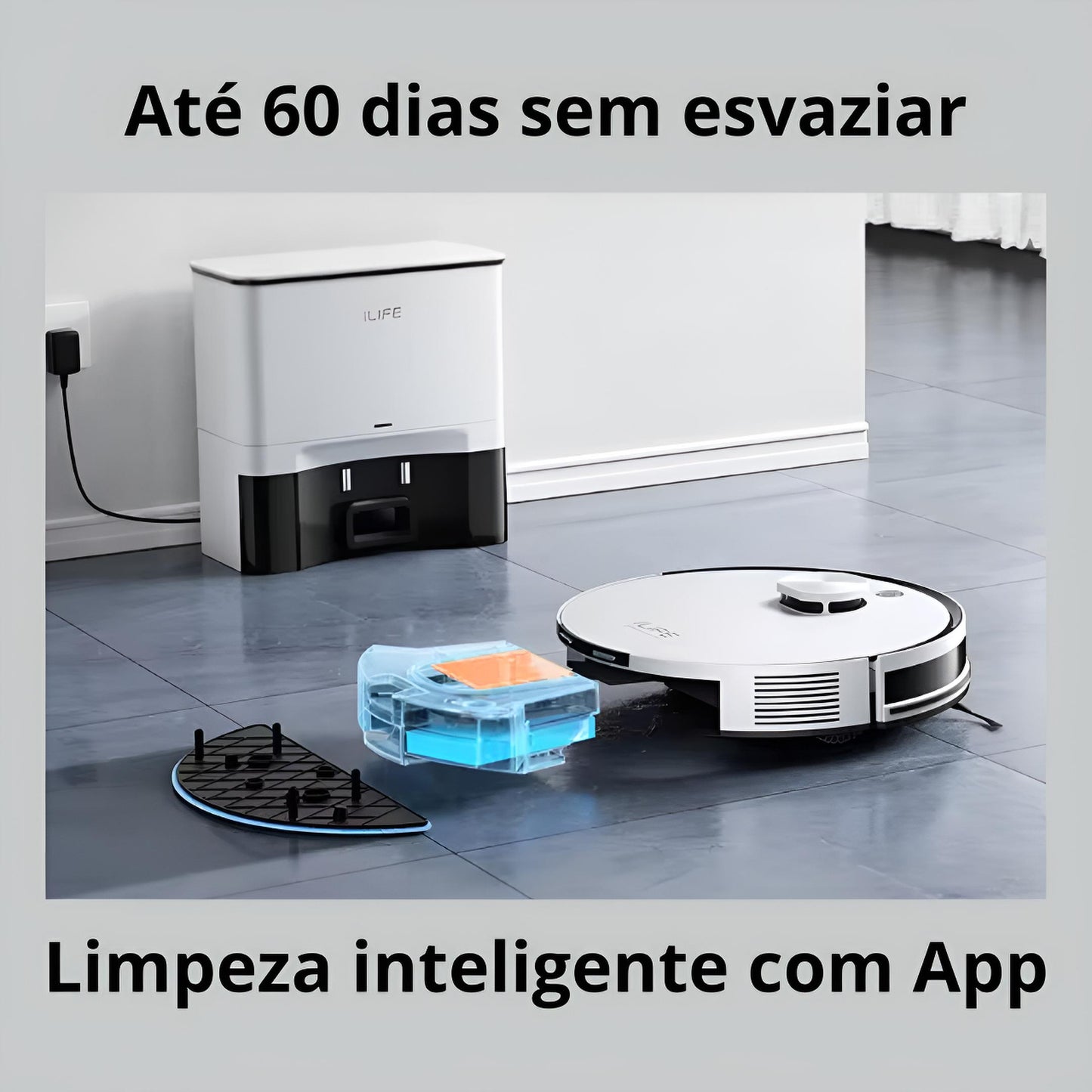 ILIFE Aspirador Robô A30 Pro – 5000Pa, Auto-esvaziamento e App