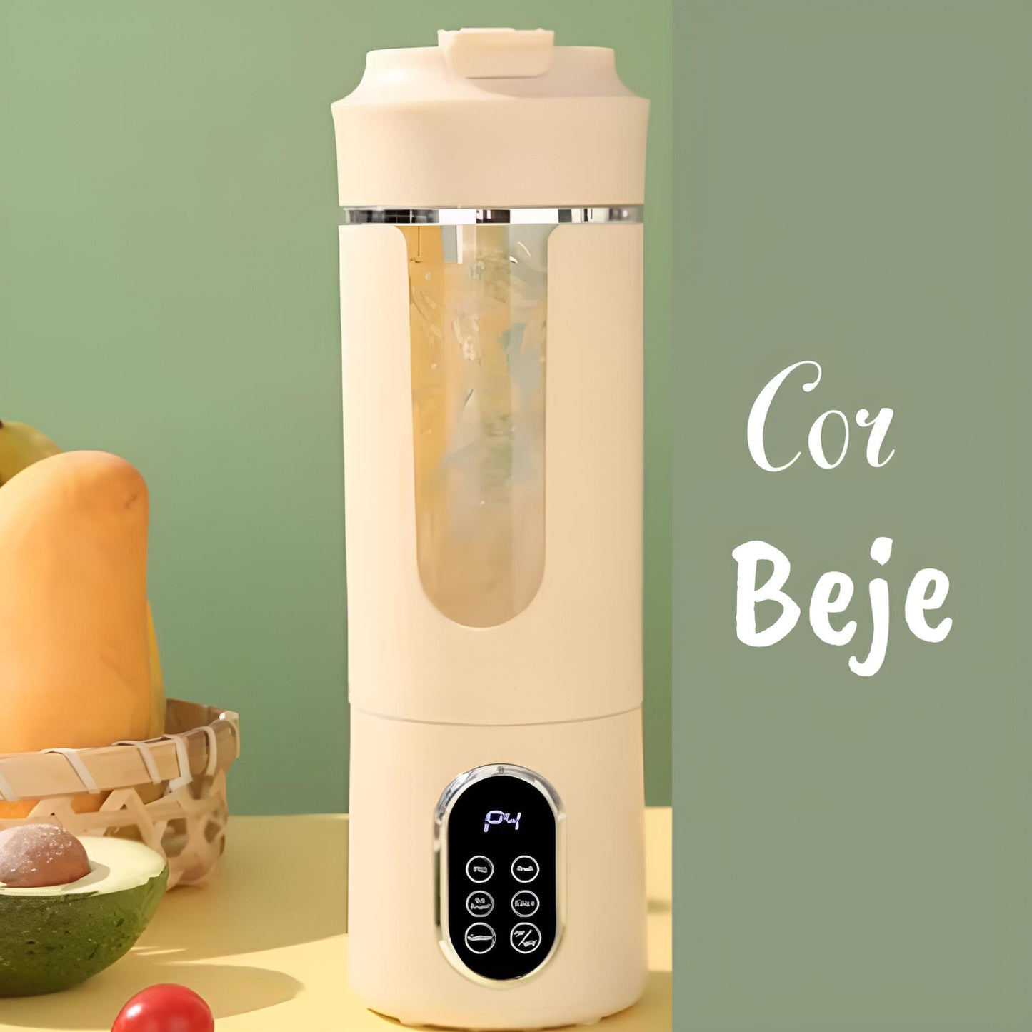 Liquidificador Portátil USB 530ml – Mini Blender Elétrico Recarregável 12 Lâminas