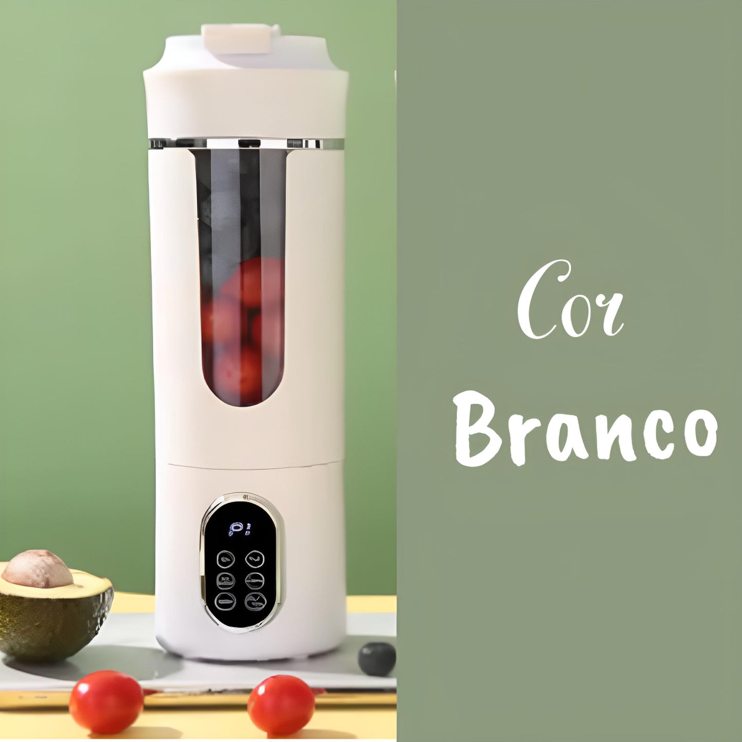 Liquidificador Portátil USB 530ml – Mini Blender Elétrico Recarregável 12 Lâminas