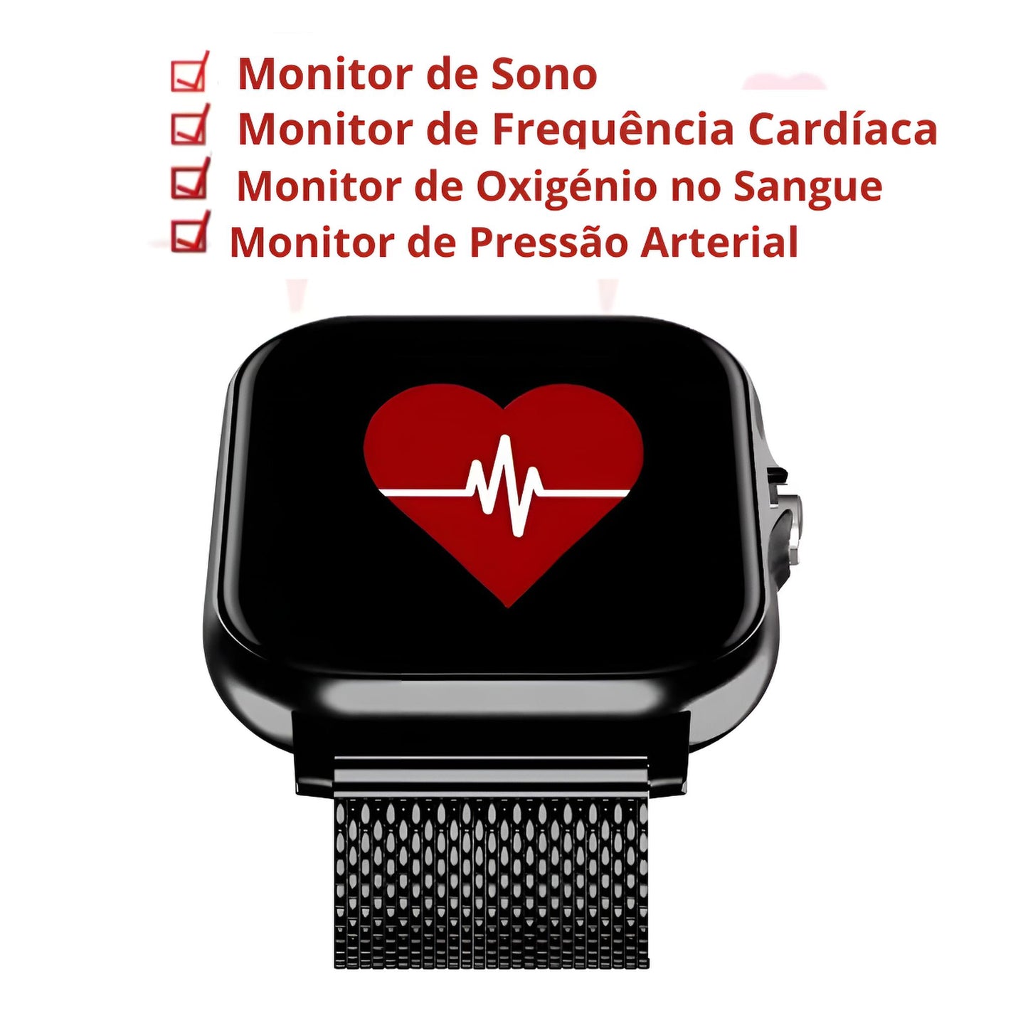 Relógio Inteligente 1.83'' à Prova d’Água com Chamadas, Notificações, Monitor de Sono e Esportes – Compatível com iPhone e Android