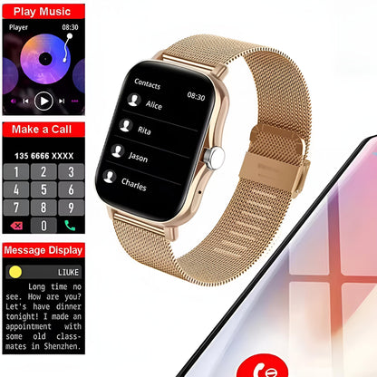 Relógio Inteligente 1.83'' à Prova d’Água com Chamadas, Notificações, Monitor de Sono e Esportes – Compatível com iPhone e Android